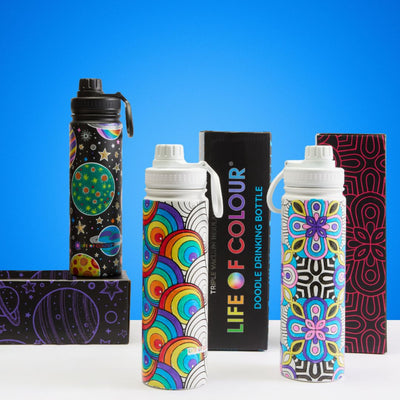 Doodle Drinking Bottle Painting Kit - Bundle of 3 - No Pens