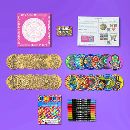 Life of Colour Mystical Coaster Painting Kit - Set of 12