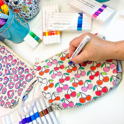 DIY Essentials Pouch Bundle of 3 - Leopard Print, Bows and Cherry - No Pens