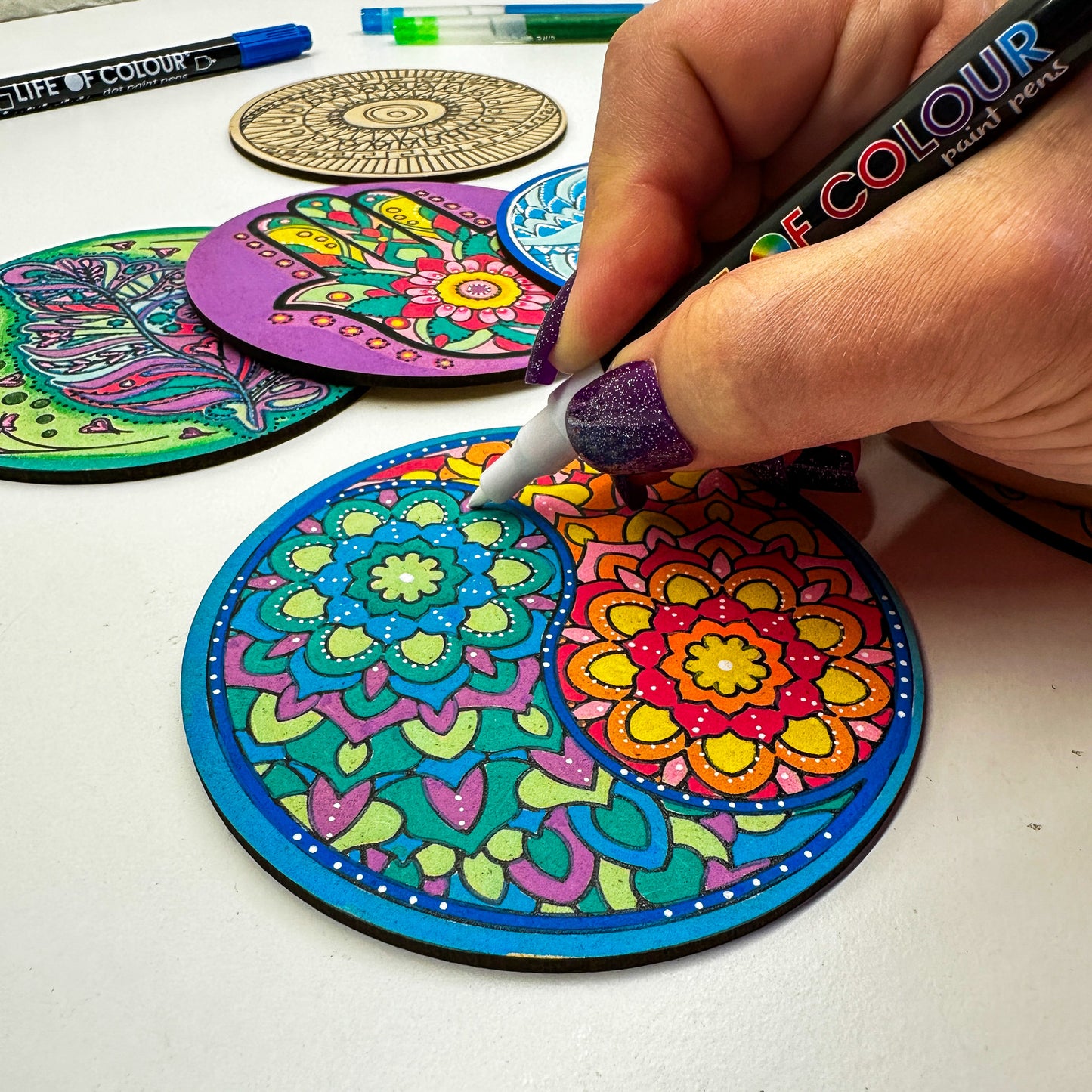 Life of Colour Mystical Coaster Painting Kit - Set of 12