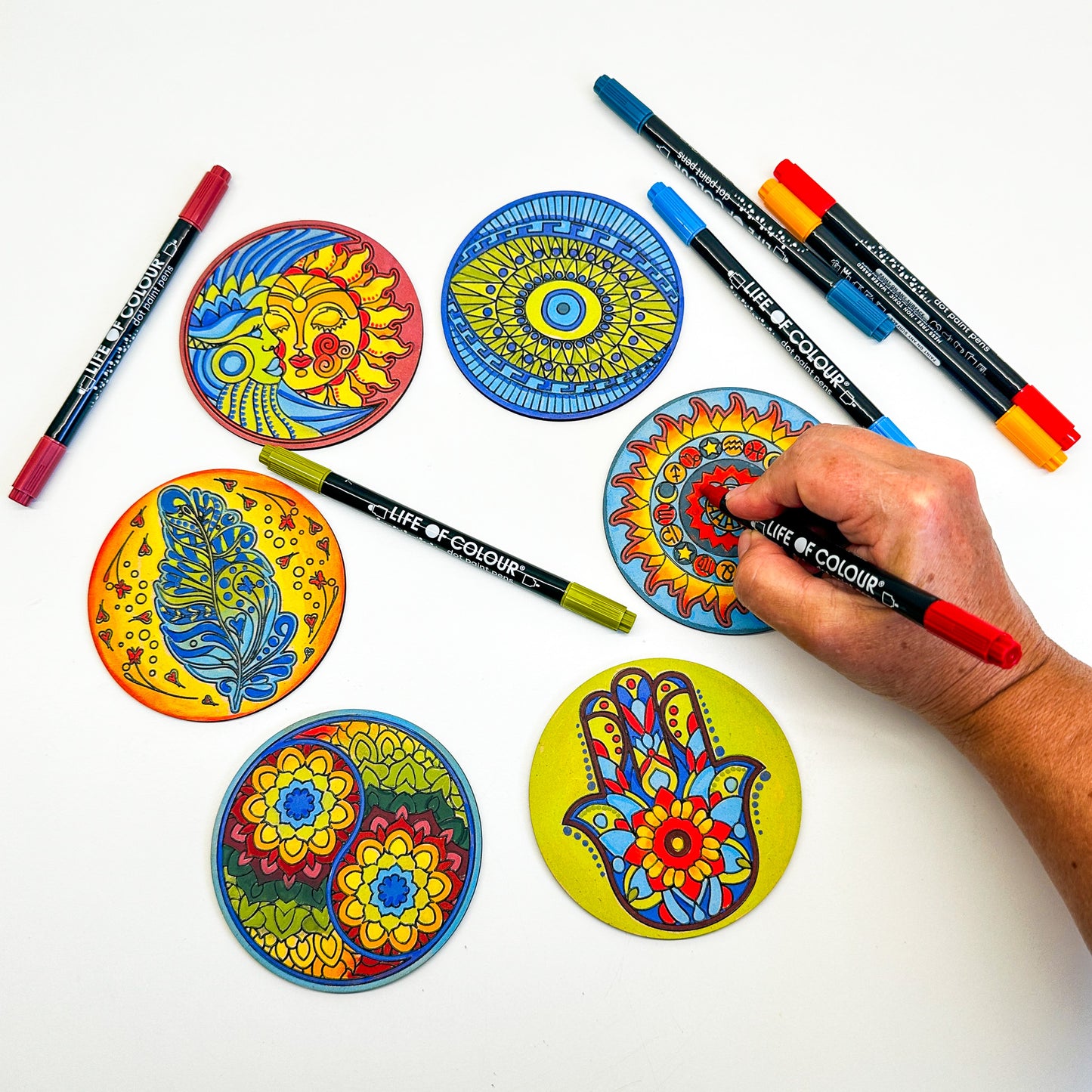 Life of Colour Mystical Coaster Painting Kit - Set of 12