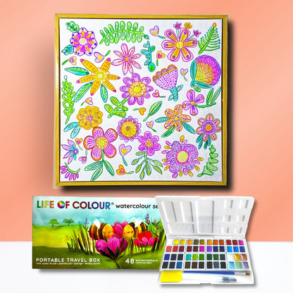 Canvas and Frame Painting Kit - Spring Flowers