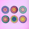 Life of Colour Mini Mandala Painting Kit Bundle of 6  - No Pens - Image 1