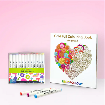 Life of Colour Gold Foil Colouring Book Bundle - Volume 2