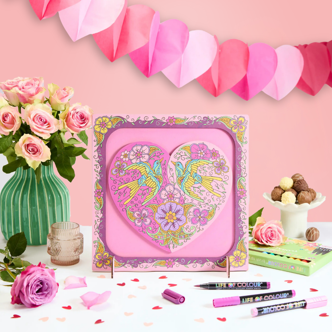 "Love Birds" Heart in a frame Painting Kit