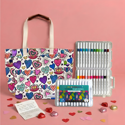 DIY Doodle Bag - Love Hearts Design